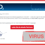 O2 Virus Ihre aktuelle Rechnung E-Mail Spam Trojaner