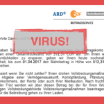 E-Mail Beitragsservice Zahlungsaufforderung Viruswarnung