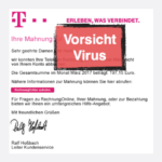 Telekom Mahnung Virus Spam