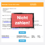 Fake-Rechnung Domain Notification SEO Service Registration Corp