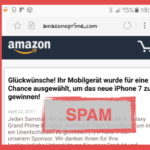 amazonoprime.com Spam Werbung Popup Fenster