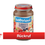 Rückruf babylove Erdbeere und Himbeere in Apfel