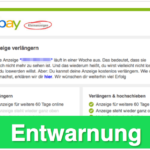 Entwarnung ebay Kleinanzeigen Laufzeit Mail