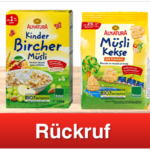 Rückruf Alnatura Kinder Bircher Müsli und Müsli Kekse