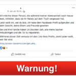 2019-07-12 Fake-Post Facebook Einbrecher Handy verloren