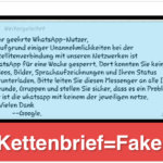 Kettenbrief Ausfall WhatsApp Facebok