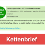 WhatsApp Kettenbrief 1000 GB Datenvolumen