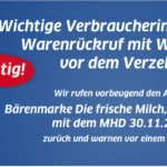 2019-11-10 Rückruf Bärenmarke Milch