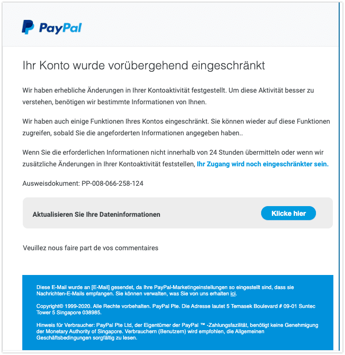 PayPal Phishing Aktuell: Diese E-Mails Sind Betrug (Spam Übersicht)